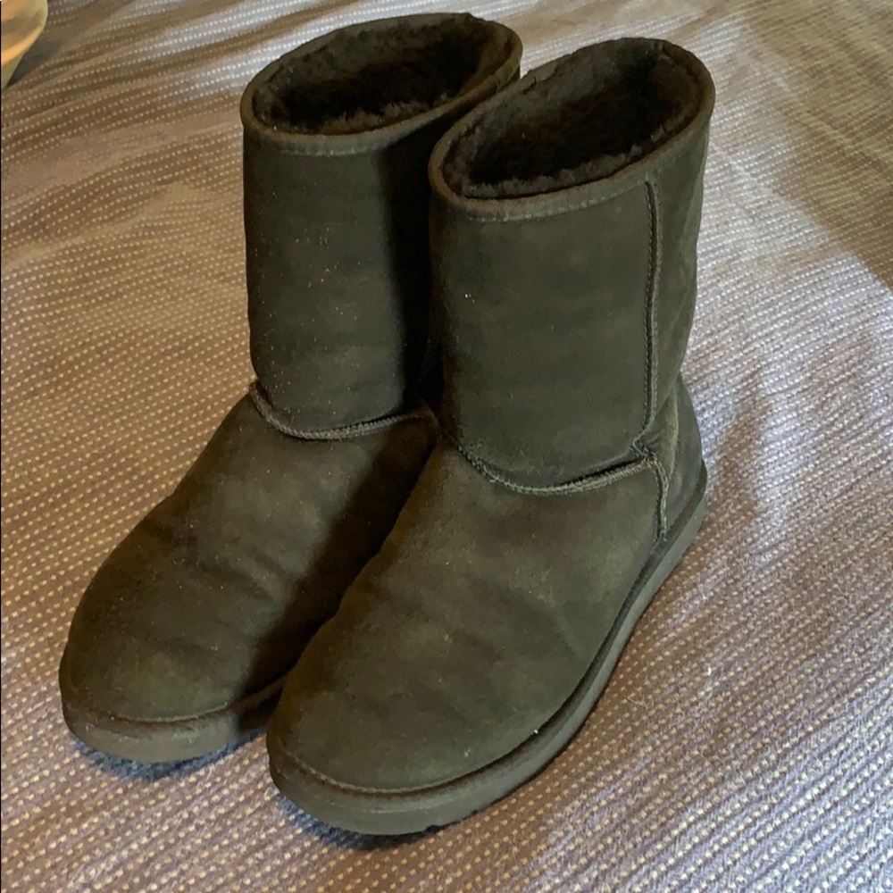 Uggs Black Suede Classic Boot - Size 10